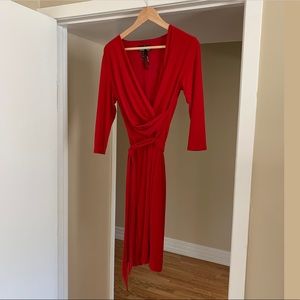 Frank Lyman red wrap dress